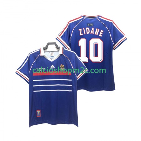 Francia ZIDANE 10 Retro Maglia Prima 1998 Manica Corta